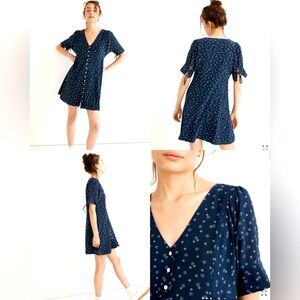 Madewell Silk Button-Front Mini Dress in Bandana Flower, Size 2